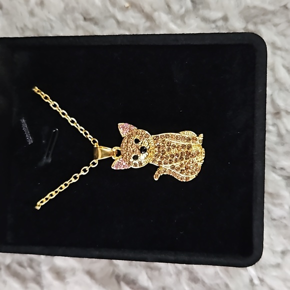 None Jewelry - Gold cat necklace with box
